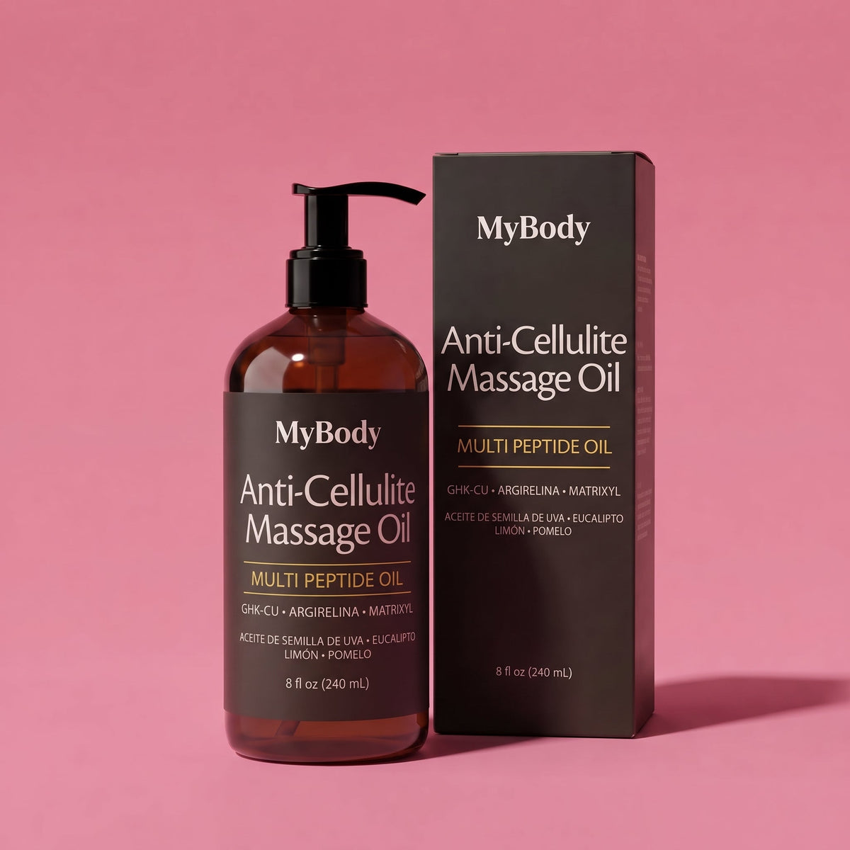MyBody Aceite Anticelulítico Multi Peptide Oil, bote de 240 ml con su caja